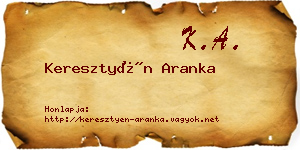 Keresztyén Aranka névjegykártya