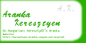 aranka keresztyen business card